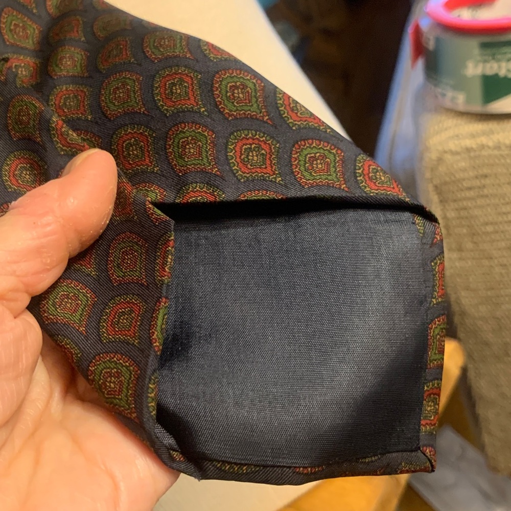 MARIANO RUBINACCI FOR LOUIS,BOSTON LUXURY DESIGNER CHOCOLATE BROWN SILK NECKTIE - Picture 8 of 15